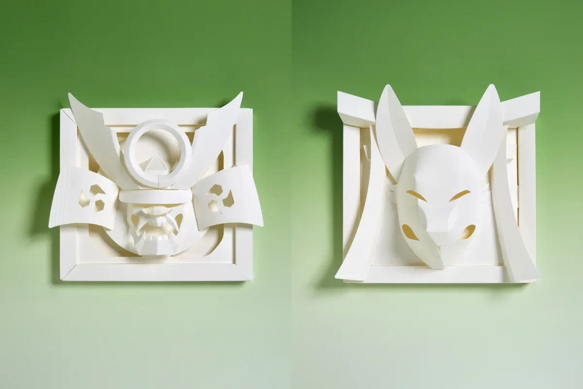 Warlord and Fox paper craft art